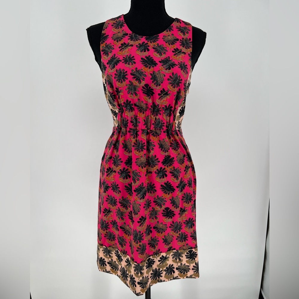 RACHEL Rachel Roy pink & floral print mini dress w/an elastic‎ waist & racerback
